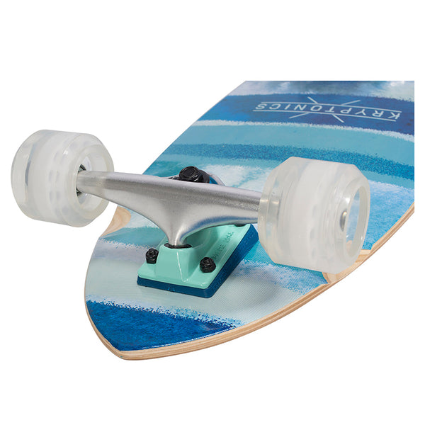 Kryptonics  Super Fat Cruiser Complete Skateboard ("30.5'' x 9.75'') - Blue-Fish
