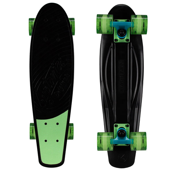 Kryptonics Original Complete Skateboard (22.5" x 6") - Black-Green-Blue
